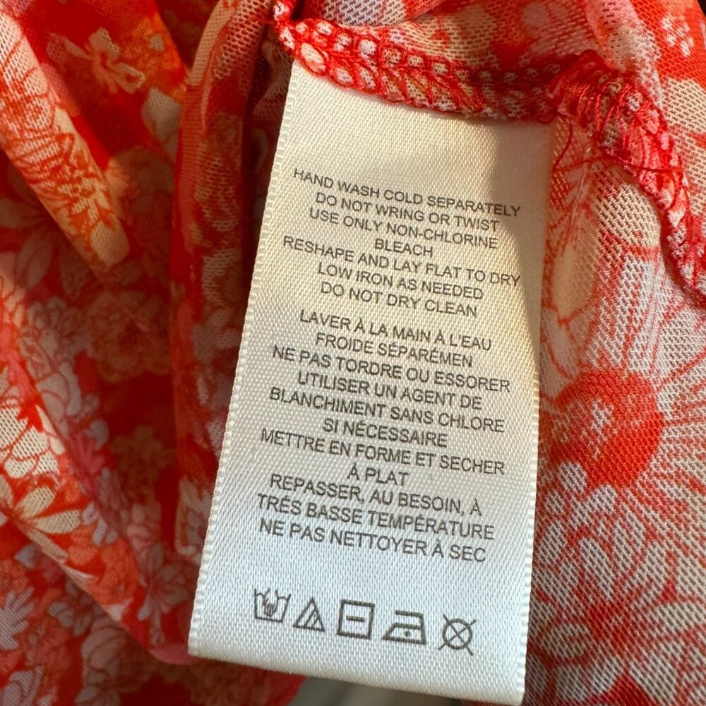Free People Up for Anything Blouse in Cherry Combo Small - Picture 10 of 11